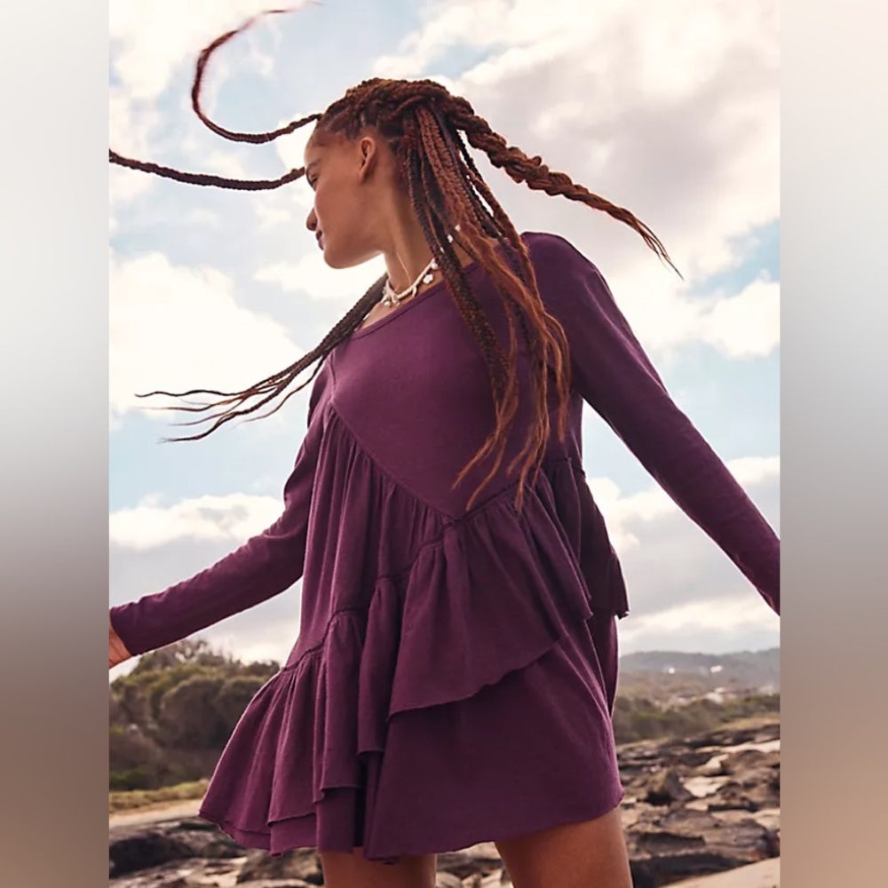 FREE PEOPLE - Sun Baby Tunic in Maroon - Size Large